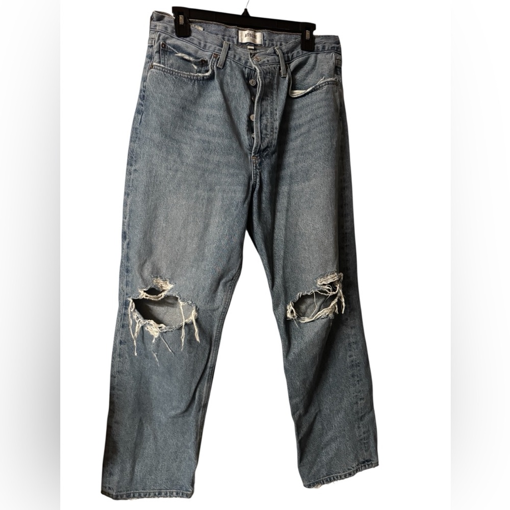 AGOLDE Distressed Blue Jeans size 29 100% organic Cotton